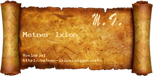 Metner Ixion névjegykártya